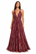 Sicily Silk Maxi Dress - Burgundy