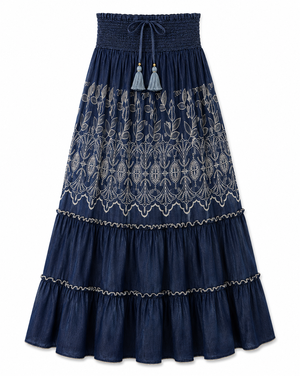 Marbella Embroidered Denim Set - Dark Denim