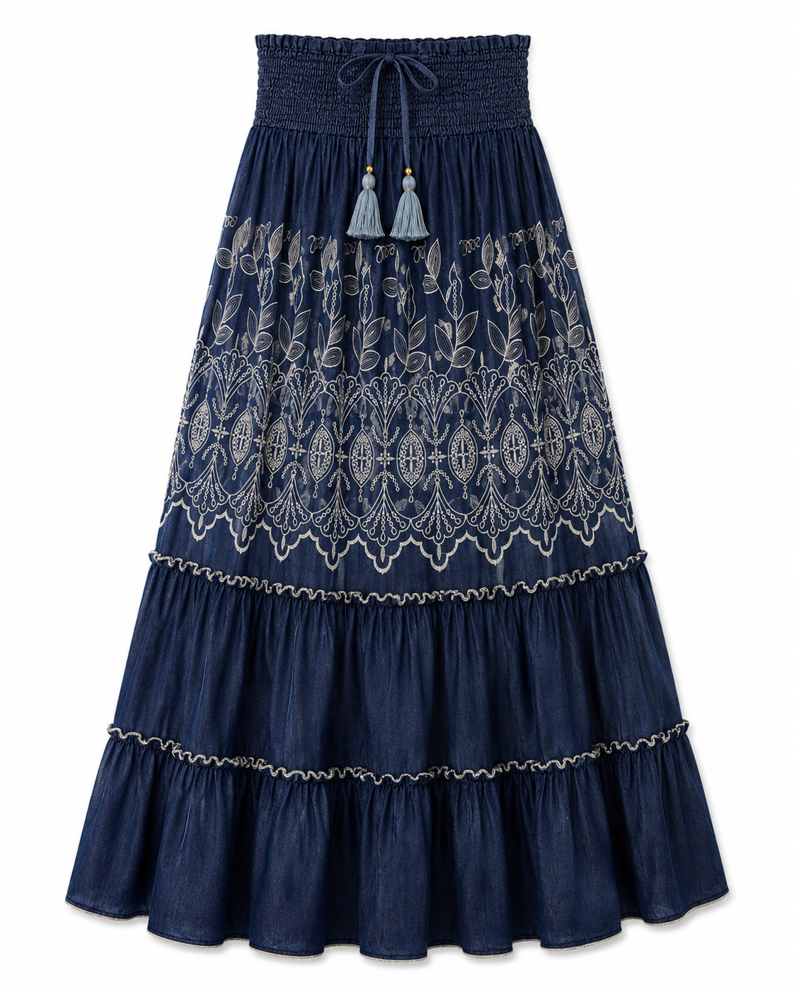 Marbella Embroidered Denim Set - Dark Denim