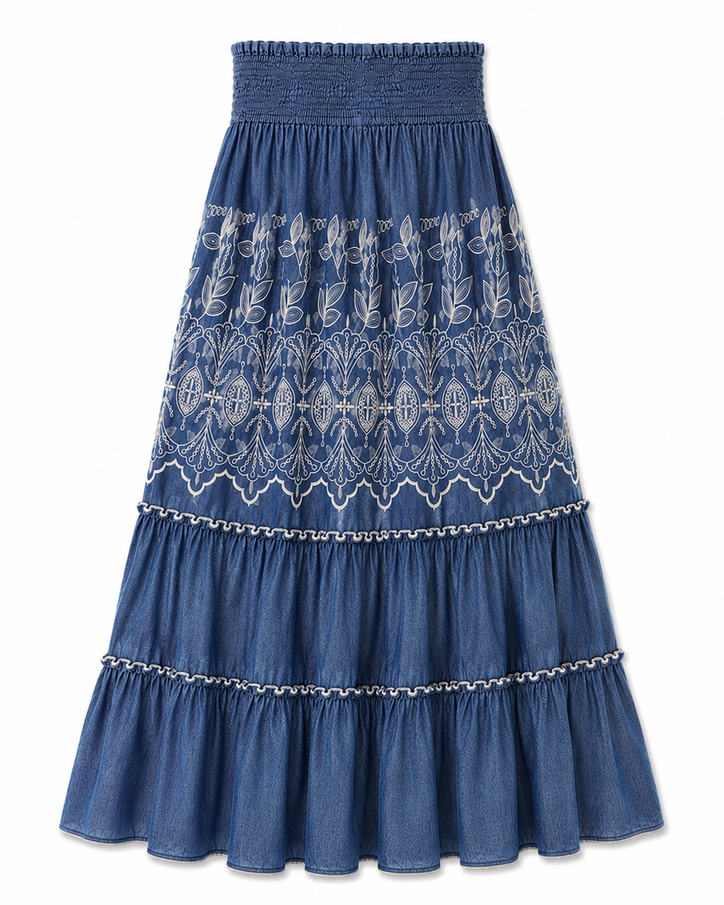 Marbella Embroidered Denim Set - Light Denim