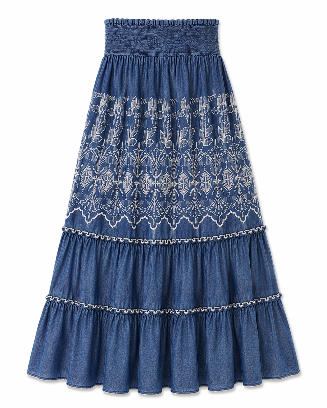Marbella Embroidered Denim Set - Light Denim