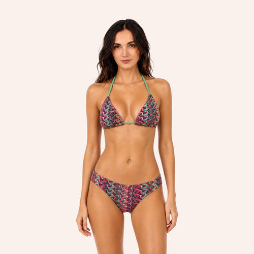 Amalfi 3-Piece Bikini Set – Raspberry Green
