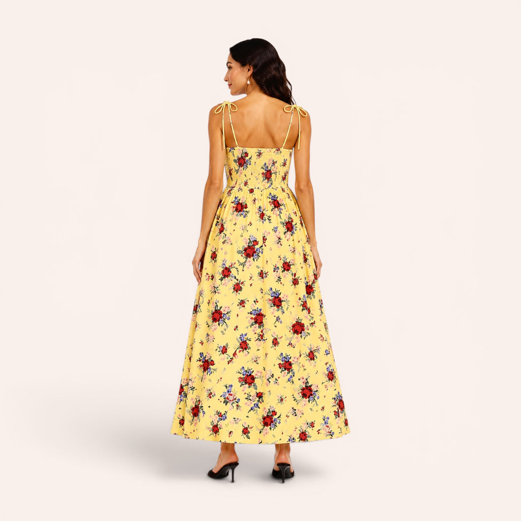 St. Tropez Midi Dress – Yellow Floral