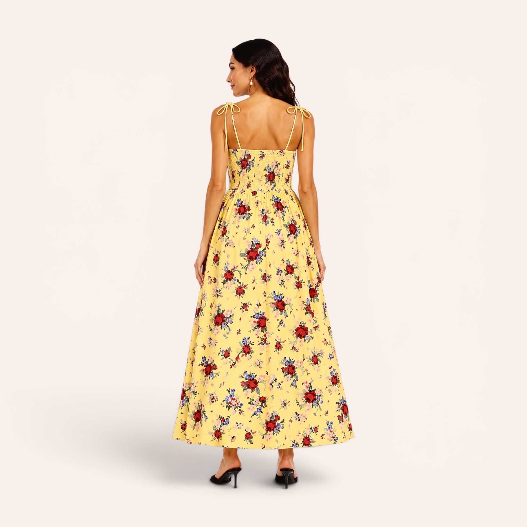St. Tropez Midi Dress – Yellow Floral
