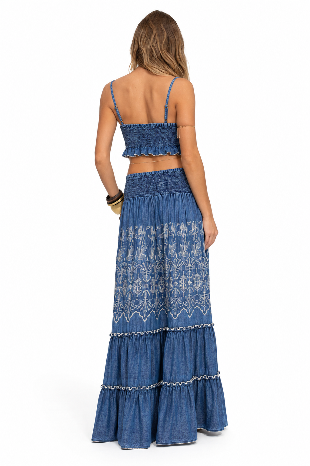 Marbella Embroidered Denim Set - Light Denim