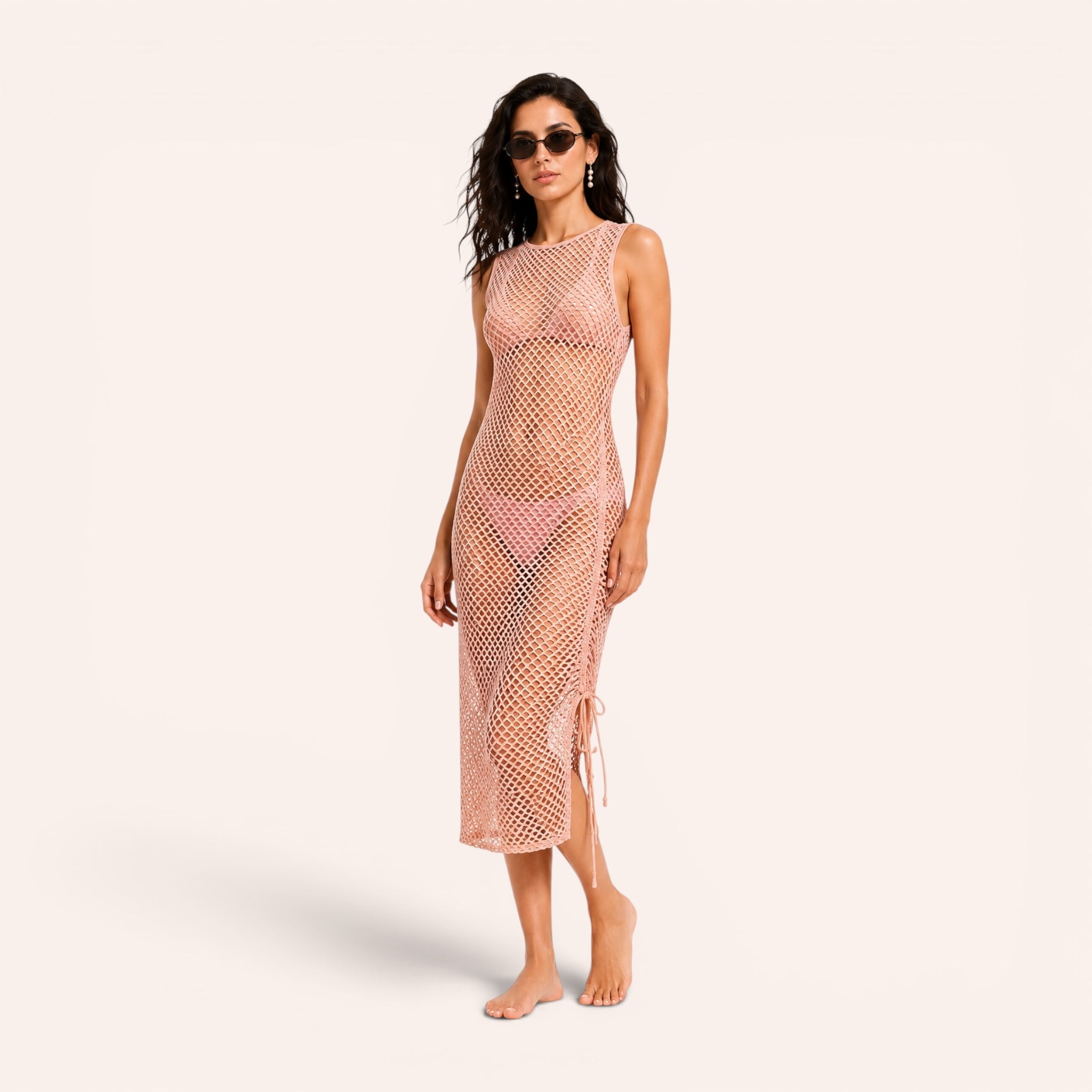 Ibiza Sequin 3-Piece Bikini Set – Blush Pink