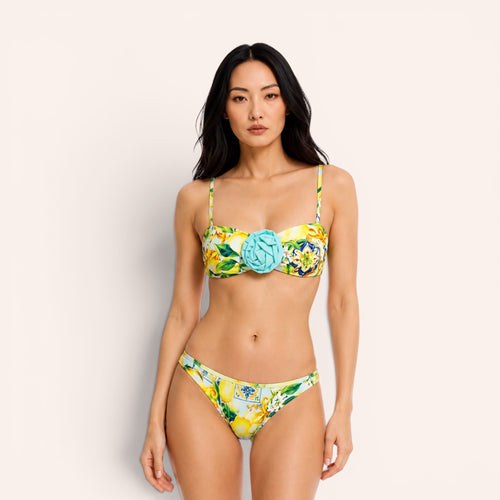 Amalfi 3-Piece Bikini & Pareo Set – Lemon Breeze