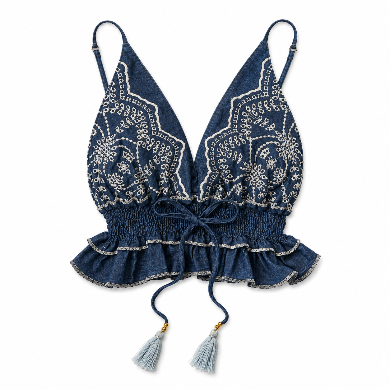 Marbella Embroidered Denim Set - Dark Denim