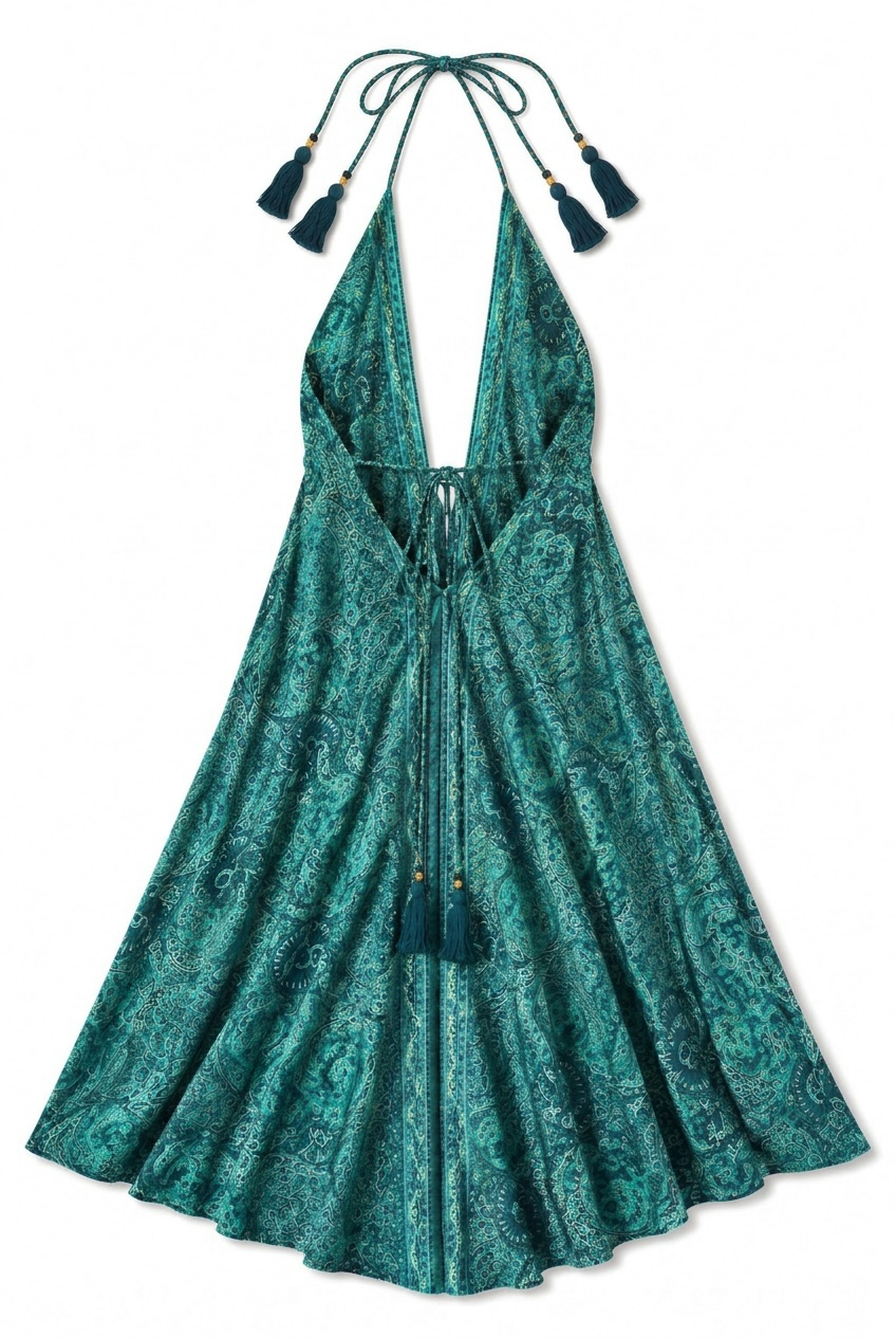 Sicily Silk Maxi Dress - Teal