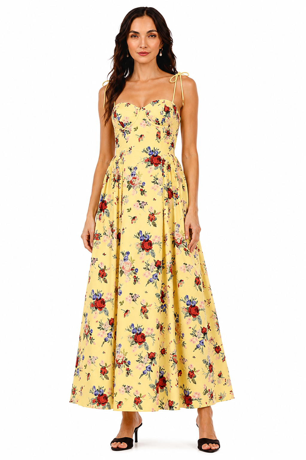 St. Tropez Midi Dress – Yellow Floral