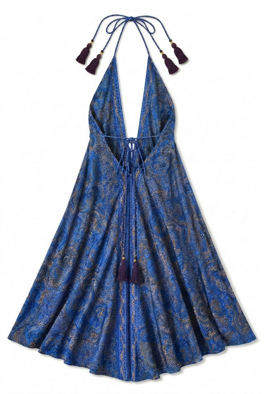 Sicily Silk Maxi Dress - Royal Blue
