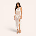 Ibiza Sequin 3-Piece Bikini Set – Pearl White