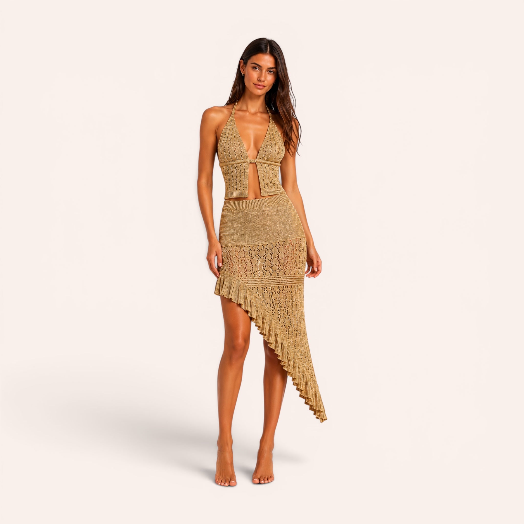 Mykonos Crochet Set - Gold