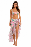 Amalfi 3-Piece Bikini & Pareo Set – Pink Tropical