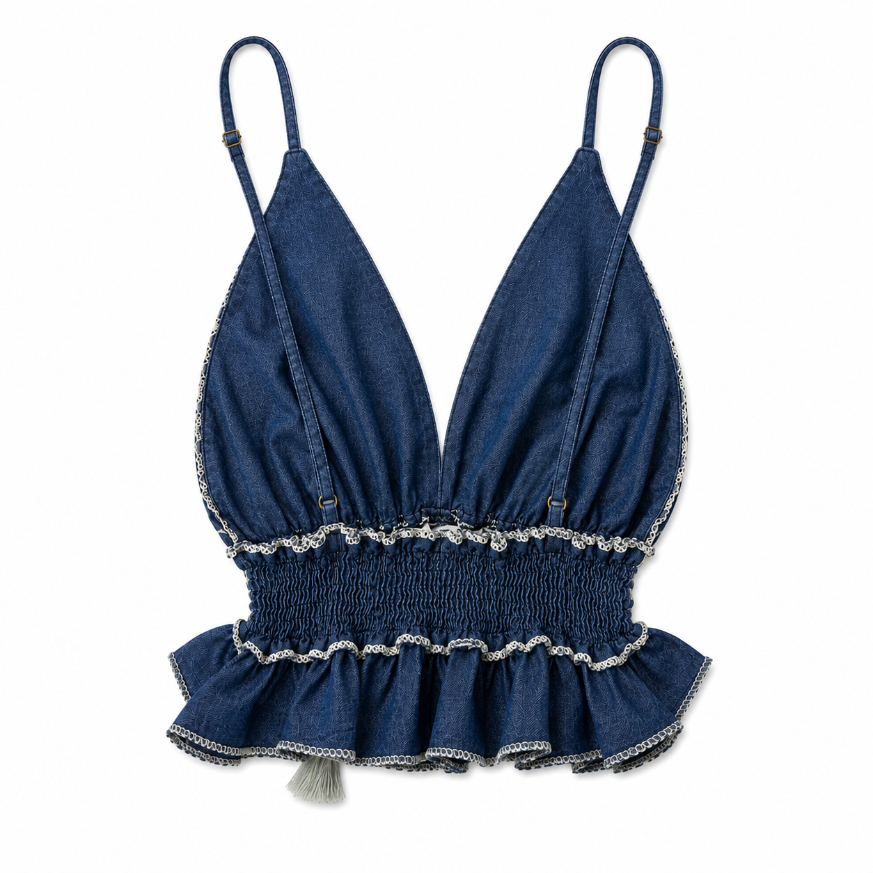 Marbella Embroidered Denim Set - Dark Denim